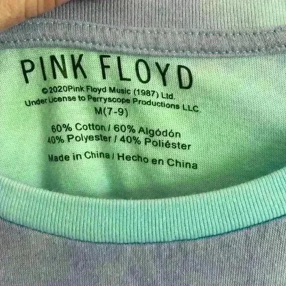 Pink Floyd The Dark Side of The Moon Tie Dye Crop T-Shirt - Picture 3 of 5